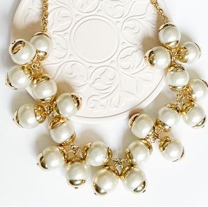 J. Crew Gold Tone Faux Pearl Bauble Necklace